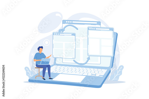 Microsites abstract Corporate website, web development service, mobile site design, menu bar element, programming, company page, microsite interface flat design modern illustration