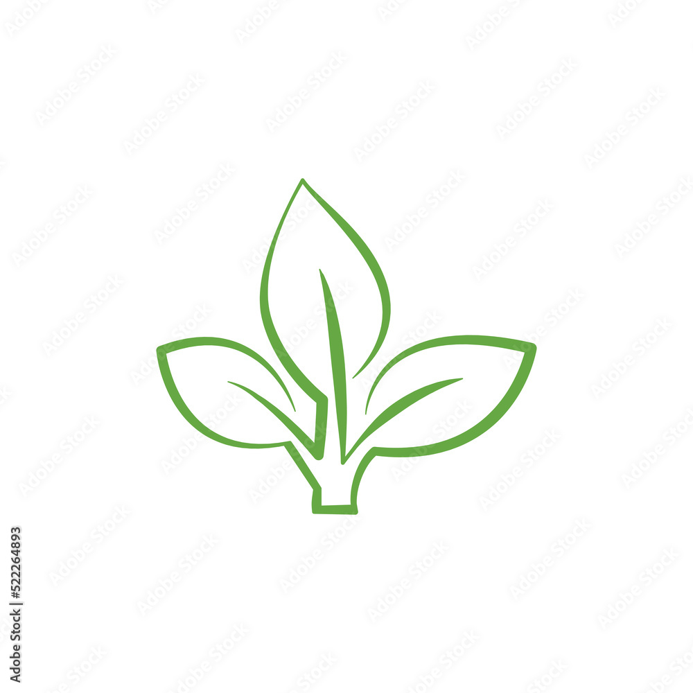 Green leaf ecology nature element vector icon, Leaf Icon, green leaf ecology nature element vector. line art icon Green leaf ecology nature element vector icon, Leaf Icon, green leaf ecology nature element vector. line art icon