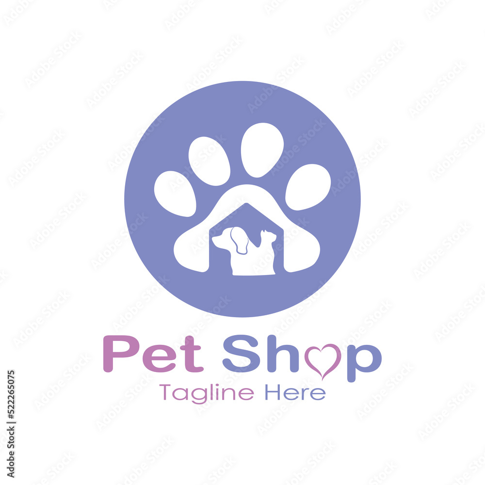 pet shop logo design icon illustration template vector with modern concept pet shop logo design icon illustration template vector with modern concept