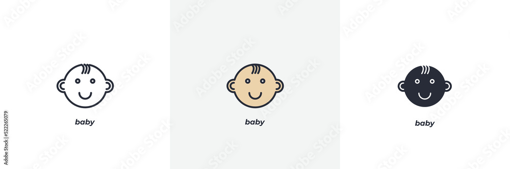 baby icon. Line, solid and filled outline colorful version, outline and filled vector sign. Idea Symbol, logo illustration. Vector graphics baby icon. Line, solid and filled outline colorful version, outline and filled vector sign. Idea Symbol, logo illustration. Vector graphics