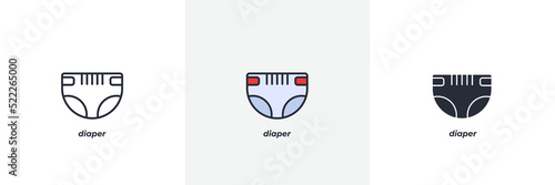 diaper icon. Line, solid and filled outline colorful version, outline and filled vector sign. Idea Symbol, logo illustration. Vector graphics
