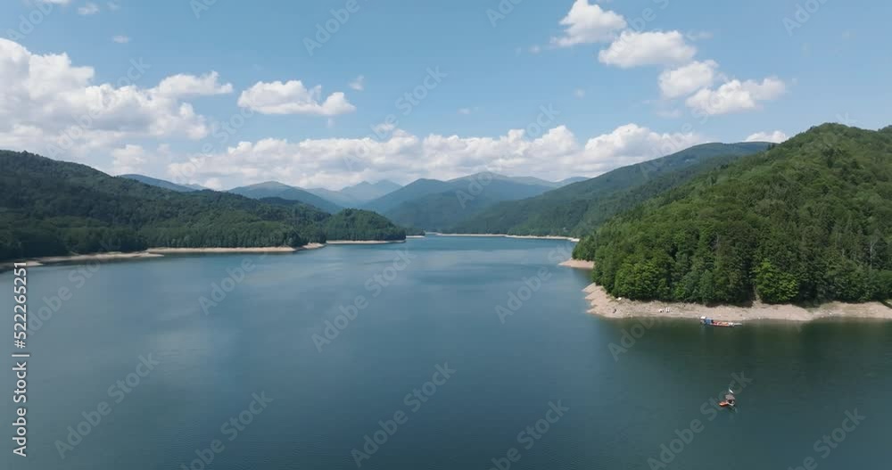 aerial view of Lake Vidraru aerial view of Lake Vidraru