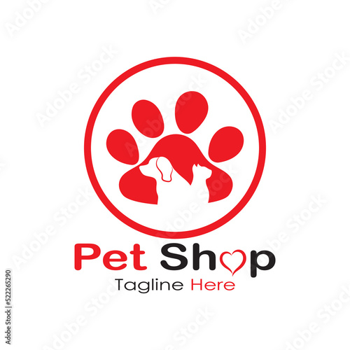 pet shop logo design icon illustration template vector with modern concept