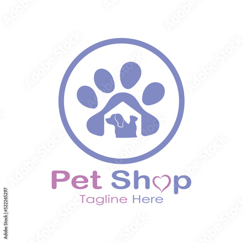 pet shop logo design icon illustration template vector with modern concept