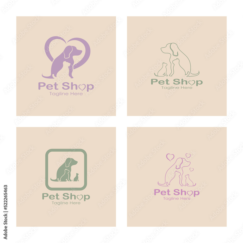 pet shop logo design icon illustration template vector with modern concept pet shop logo design icon illustration template vector with modern concept