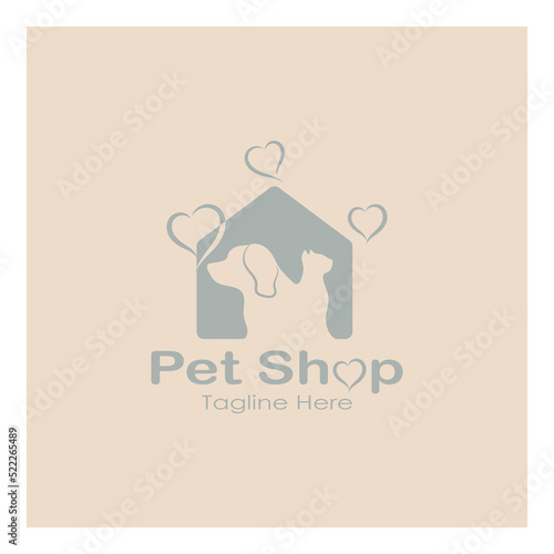 pet shop logo design icon illustration template vector with modern concept