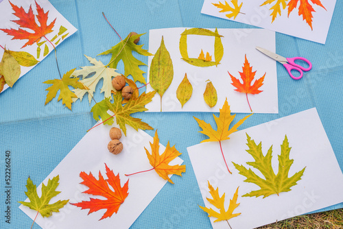 Diy art kid creative play learning outside school outdoor learning park fall. Kids workshop children glue scissors art craft kids handmade autumn child art education nature creative autumn leaves fall