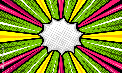 Colorful comic abstract radial background