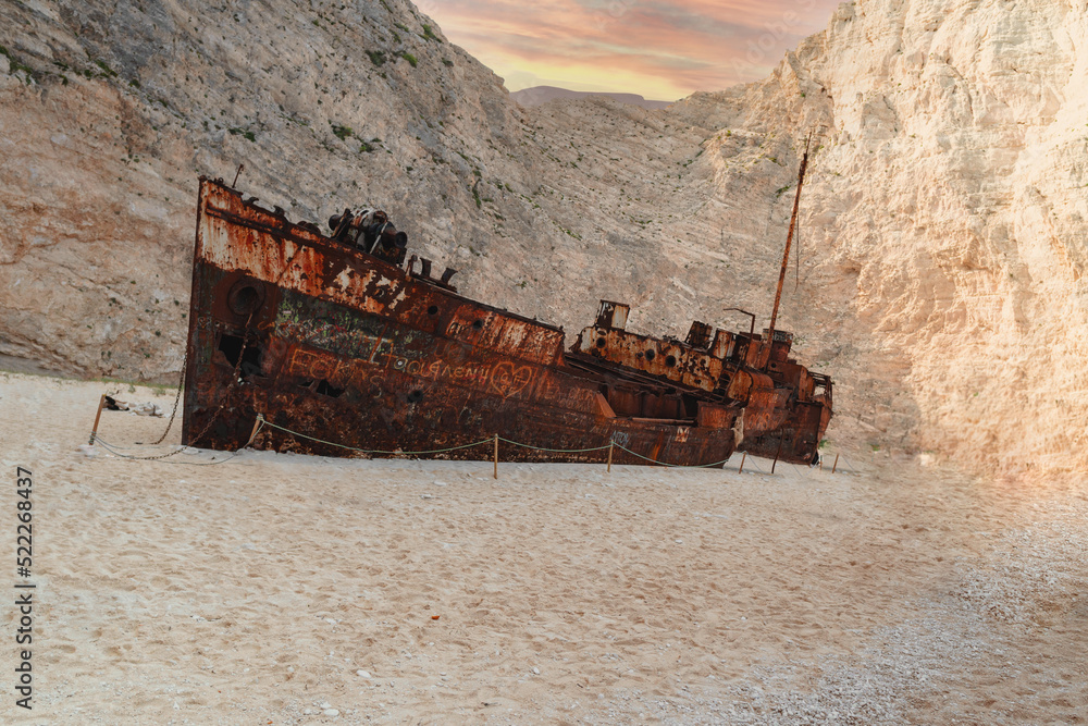 Ship wreck in Zakynthos Island Greece
