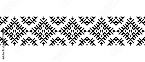 Geometric ethnic oriental seamless pattern traditional Design for background,carpet,wallpaper.clothing,wrapping,Batik fabric,Vector illustration.embroidery style - Sadu, sadou, sadow or sado