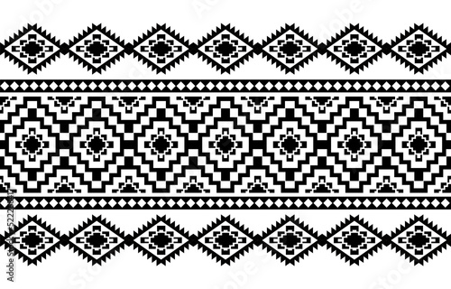 Geometric ethnic oriental seamless pattern traditional Design for background,carpet,wallpaper.clothing,wrapping,Batik fabric,Vector illustration.embroidery style - Sadu, sadou, sadow or sado