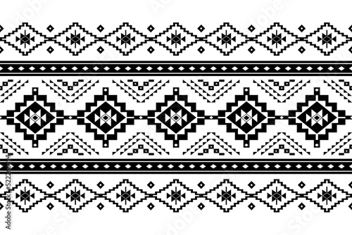 Geometric ethnic oriental seamless pattern traditional Design for background,carpet,wallpaper.clothing,wrapping,Batik fabric,Vector illustration.embroidery style - Sadu, sadou, sadow or sado