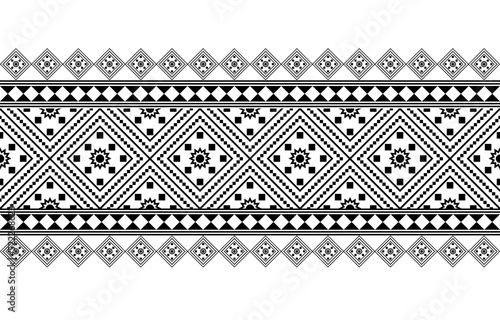 Geometric ethnic oriental seamless pattern traditional Design for background,carpet,wallpaper.clothing,wrapping,Batik fabric,Vector illustration.embroidery style - Sadu, sadou, sadow or sado