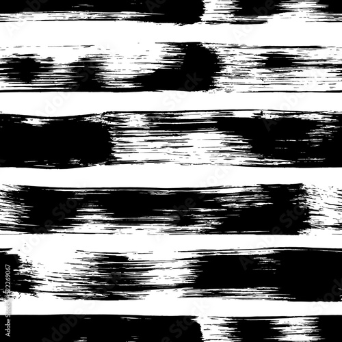 Horizontal bold stripes seamless pattern. Hand drawn large dark lines. Grunge texture. Vector seamless parallel horizontal stripes pattern. Abstract vintage textured lines, hand drawn brush strokes.