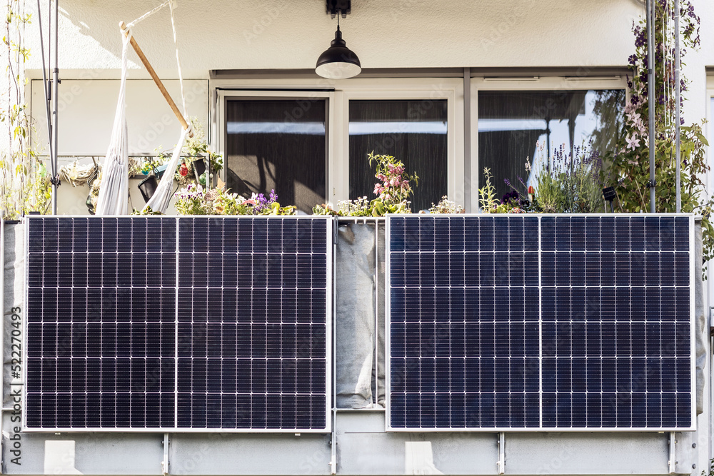 Solar Panels On Balcony Of Apartment Block House Solar Power System solar-panels-on-balcony-of-apartment-block-house-solar-power-system