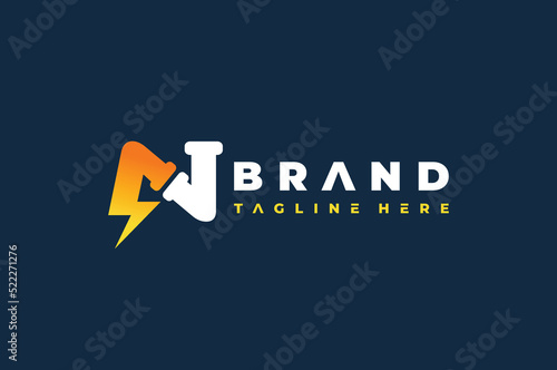 letter N pipe lightning logo
