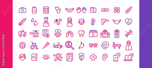 Medical Icon Pack. Colored Line Icon