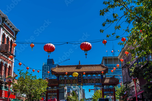 Bilde på lerret A view towards the entrance in Chinatown in Victoria British Colombia, Canada in