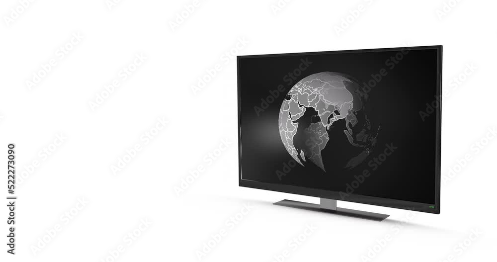 Animation of tv with globe on white background Animation of tv with globe on white background