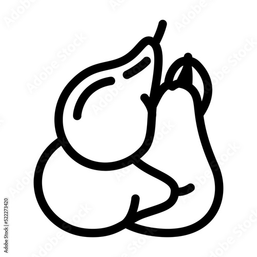 pear bunch whole line icon vector. pear bunch whole sign. isolated contour symbol black illustration