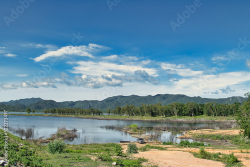 One of the many reservoirs in the mountainous province of Lampang, Thailand, not far from the town of Li. 