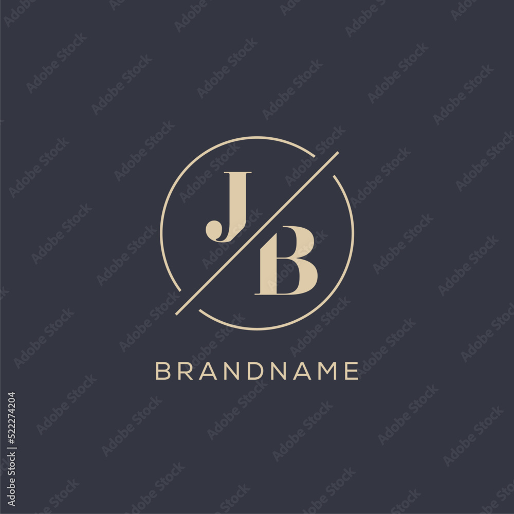 Initial letter JB logo with simple circle line, Elegant look monogram ...