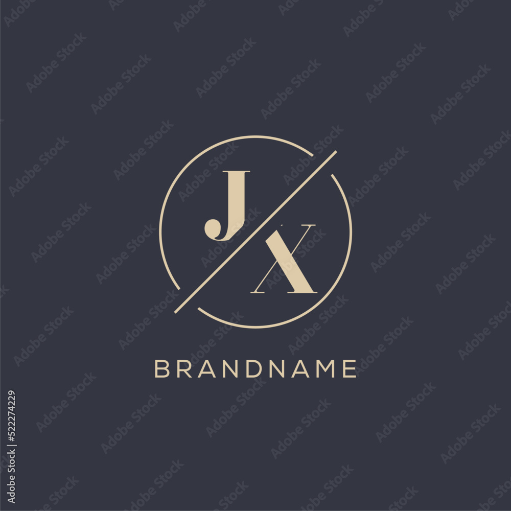 Initial letter JX logo with simple circle line, Elegant look monogram ...