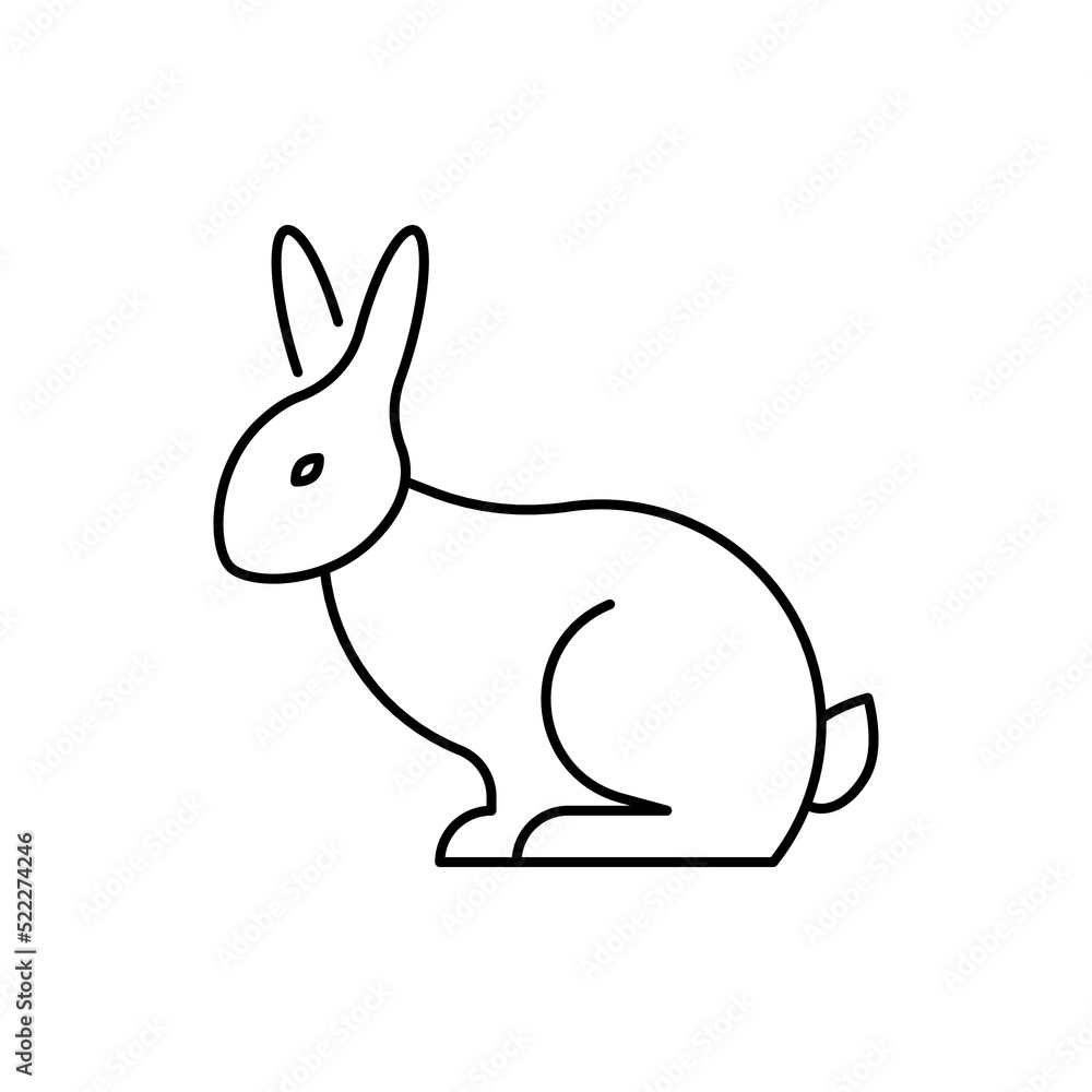 Rabbit farm animal linear icon. Editable stroke Rabbit farm animal linear icon. Editable stroke