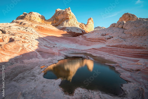 Εκτύπωση καμβά interesting rock formations with a puddle reflections at sunset