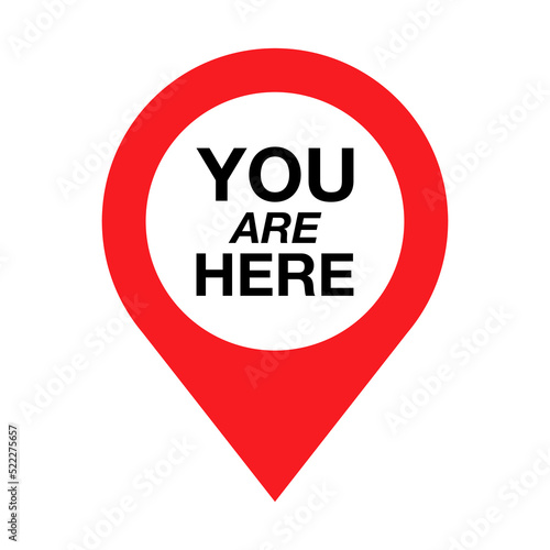 You Are Here Location logo. Marker location you are here Vector illustration. photo