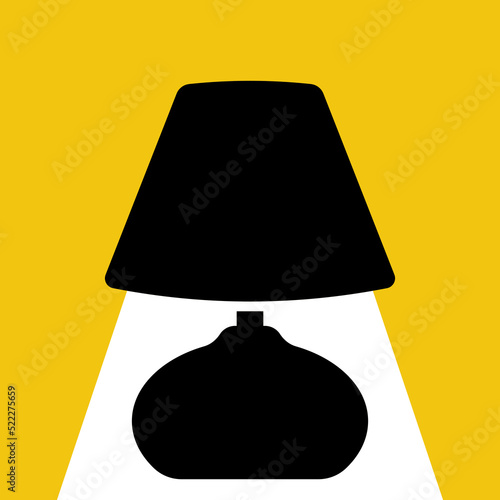 Table office lamp icon. Desktop electric flat Vector illustration.