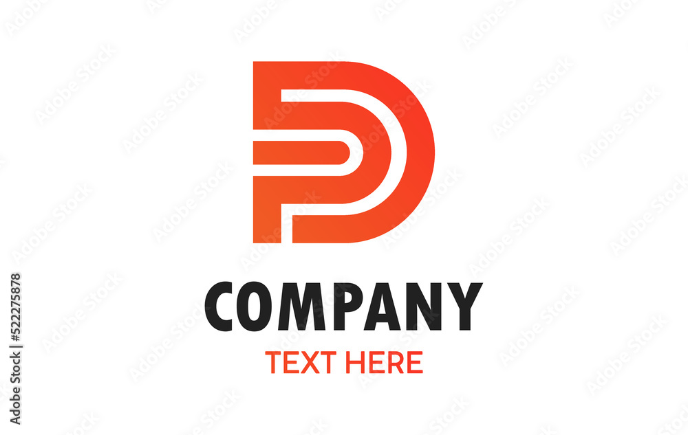 Simple abstract letter PD or DP logo design template on white background. Suitable for any branding logo. Simple abstract letter PD or DP logo design template on white background. Suitable for any branding logo.
