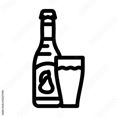 pear cider line icon vector. pear cider sign. isolated contour symbol black illustration