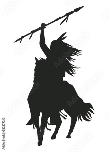 native warrior attack silhouette
