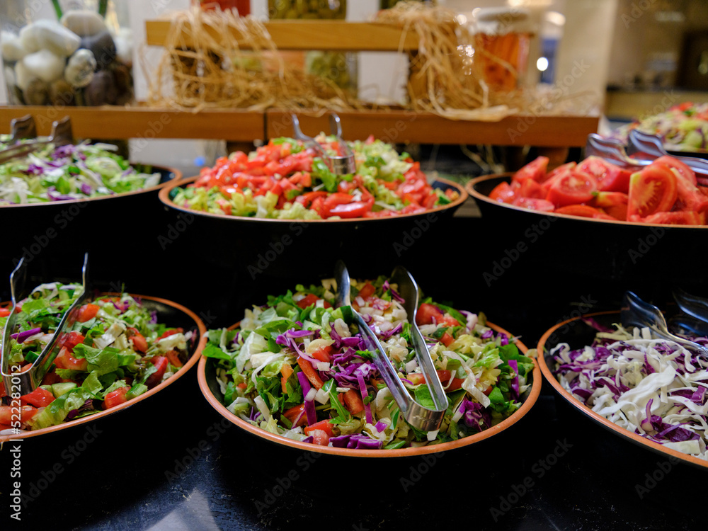 delicious salads at the hotel buffet