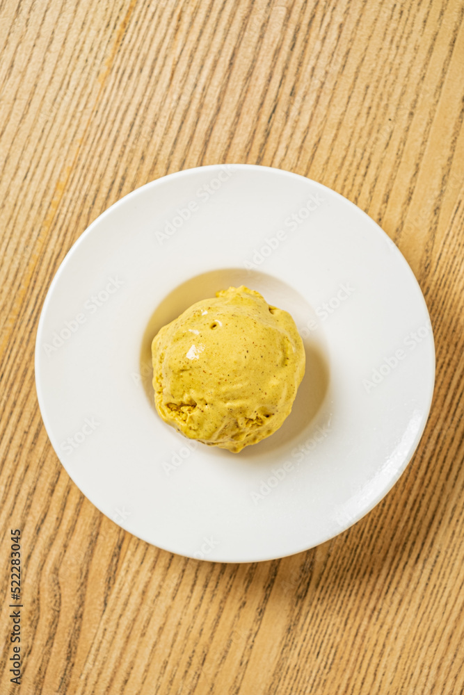 ice cream ball on the white ice cream ball on the white
