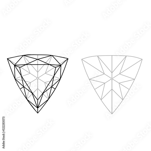 Trillion diamond cut shape and design diagrams with the name vector illustration, isolated on white background EPS format photo