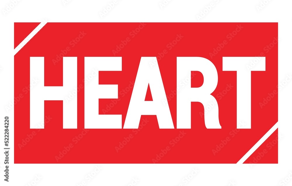 HEART text written on red stamp sign. HEART text written on red stamp sign.