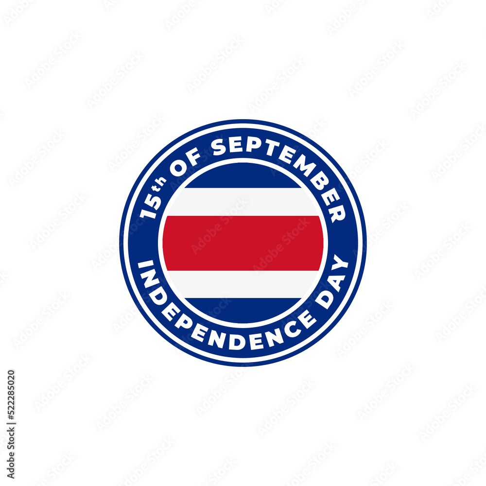 Costa Rica 15 September Independence Day Logo Vector Illustration Costa Rica 15 September Independence Day Logo Vector Illustration
