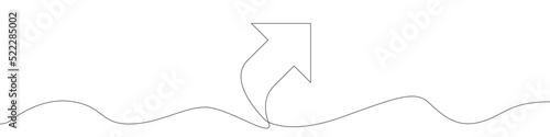 Arrow icon line continuous drawing vector. One line Arrow icon vector background. Arrow icon. Continuous outline of a Arrow icon.