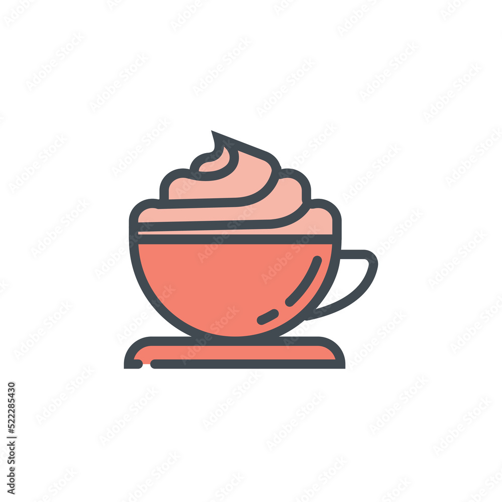 Cappuccino icon. Lineal color style. Can be used for web and mobile. Cappuccino icon. Lineal color style. Can be used for web and mobile.