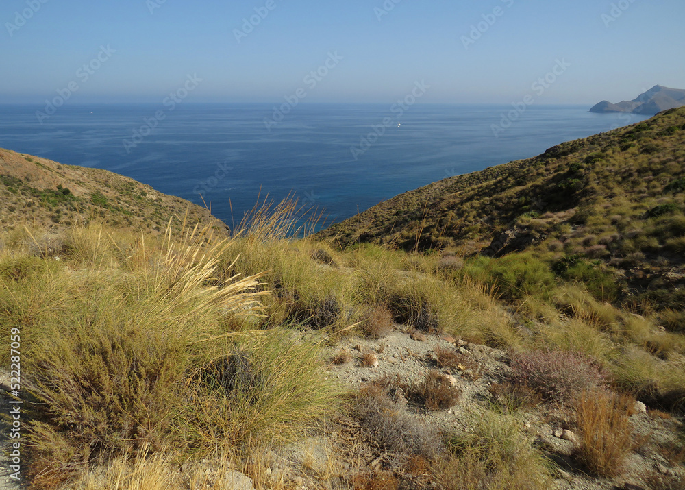 Desertic seascape in the Natural Park of Cabo de Gata.
Almería. Spain.