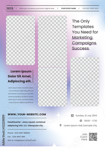 Gradient Mesh and Clean Style Flyer Templates, Suitable for marketing, conference, and other events 