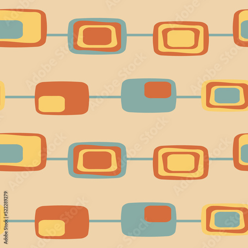 Seamless retro pattern, 1960s and 1970s style, mid-century modern