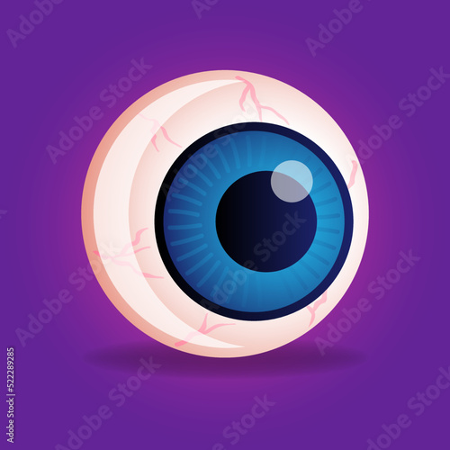 Cartoon illustration of eye ball for Halloween theme