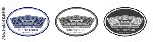 Vector set of logos of the United States Department of Defense. The Pentagon