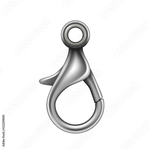 3D Glossy Silver Color Carabiner For Bag Strap