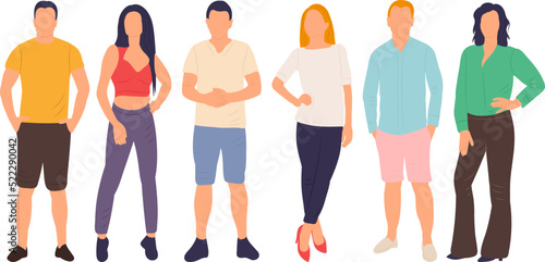 people standing in flat style, isolated, vector