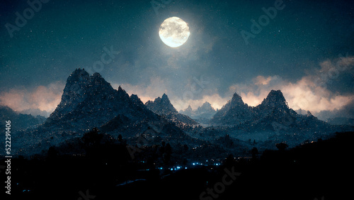 landscape with moon