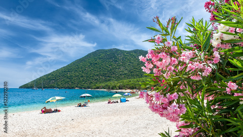 Landscape with Antisamos beach on Kefalonia, Ionian island, Greece